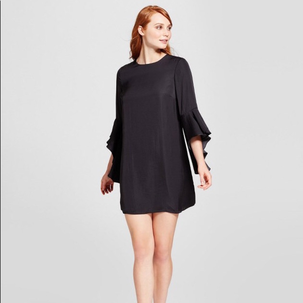 Who What Wear X Target Black Mini Shift Dress